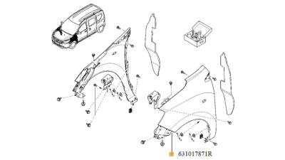 Aripa Stanga Fata Dacia Lodgy Stepway 2015-; Dokker Stepway 2015- Cu Locas Pentru Semnalizare