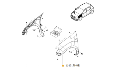 Aripa Stanga Fata Dacia Logan 2012-2018 Fara Locas Pentru Semnalizare