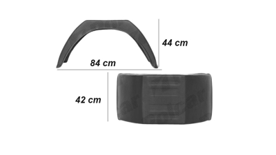 Aripa remorca plastic, aparatoare noroi roti spate remorci 42/84/44 cm