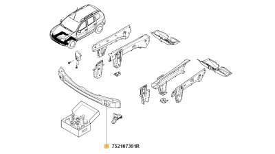 Armatura Bara Fata Dacia Duster 2010-2018 Metalica, Intaritura