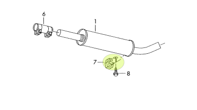 Tampon cauciuc toba intermediara Skoda Fabia Seat Ibiza Vw Polo 9N Fox 6Q0253144