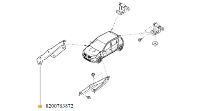 Balama Capota Fata Dreapta Dacia Sandero 2008-2012 Renault 8200763872