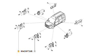 Balama Inferioara Usa Dreapta (Fata Spate) / Superioara Stanga (Fata Spate) Dacia Dokker 2012-2018, Logan Sandero, Duster