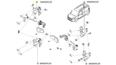 Balama Sus Si Jos Usa Spate Dreapta/Stanga Dacia Dokker / Express 2012-2018 , Usa Batanta