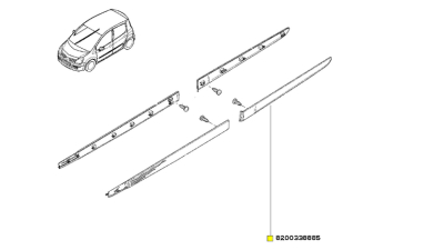 Bandou Protectie Usa Portiera Renault Modus 2007- Stanga Spate