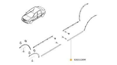 Bandou Usa Spate Stanga, Dreapta Dacia Logan Ii 2012-2018; 828211269r
