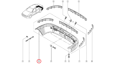 Bara De Protectie Spate Renault Megane 1 Sedan 1995-1999