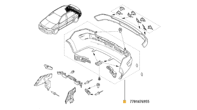 Bara De Protectie Spate Renault Megane 2 2003-2010 Limuzina/Sedan