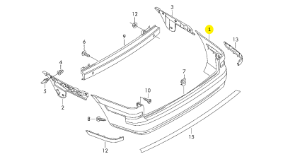 Bara Spate -Ambalaj Carton Vw 7M3807421BGRU