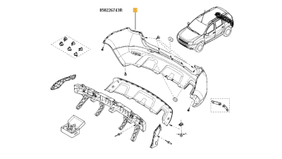 Bara Spate Dacia Duster Look Sport 2010-2018 Renault 850226743r