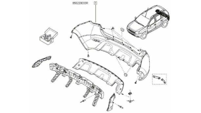 Bara Spate Dacia Duster 2010-2018 , 850220033r Originala