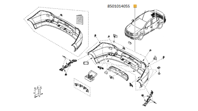 Bara Spate Dacia Logan 2 Berlina Din 06.2016- ; Renault 850101405s