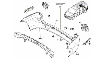 Bara Spate Dacia Logan Mcv Facelift 2009-2012, Originala 8200832177