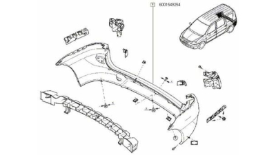 Bara Spate Dacia Logan Mcv Kombi 02.2007-11.2009