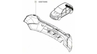 Bara Spate Dacia Sandero 2008-2013, 8200735456