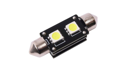 Set 2 becuri auto Michiba cu 2 leduri SMD 12V 38mm alb sofit Canbus cu radiator - fara eroare