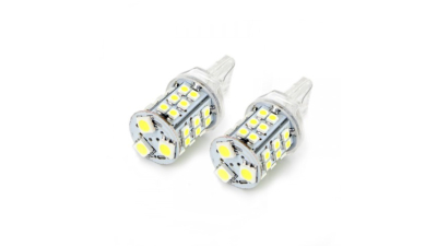 Bec auto LED Carguard 12V T20 W2.1x9.5d 4W alb , set becuri 2 buc
