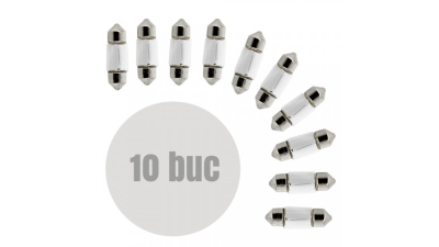 Bec auto Sofit SV8.5- 11x31mm 12V 10W , set 10 buc