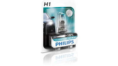 Bec auto cu halogen pentru far Philips X-treme Vision +100% H1 12V 55W , 1 buc