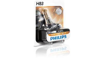 Bec auto cu halogen pentru far Philips Vision +30% lumina HB3 12V 60W P20d , 1 buc.