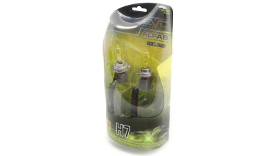 Set 2 becuri auto cu halogen pentru far EVO Formance Alfas H7 12V 85W 2800K galben