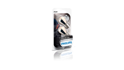 Set 2 becuri auto Philips Silver Vision pentru semnalizare 12V PY21W, 280lm, BAU15s, pana la 500ore, crom-portocaliu, 12496SVB2