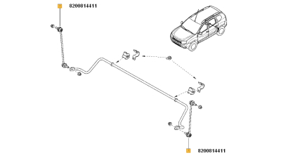 Bieleta Antiruliu Fata Stanga/Dreapta Dacia Duster 2010-2017, Renault Laguna 3 2008-2015, Latitude 2010- ; 293.5 Mm ; M10x1,5