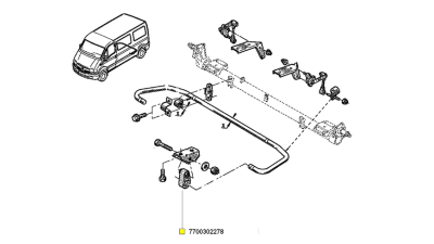 Bieleta Antiruliu Punte Spate Renault Master 1980-2010 Stg/Dr. 55mm