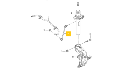 Bieleta Antiruliu Punte Fata Stg/Dr. Audi A3, Q3, Tt; Seat Alhambra, Altea, Altea Xl, Ateca, Leon, Leon Sc, Leon St, Toledo Iii; Skoda Kodiaq, Octavia Ii 1.0-Electric 02.03-