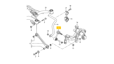 Bieleta Antiruliu Punte Spate Stg/Dr. Audi A1, A3, Q3, Tt; Seat Alhambra, Altea, Altea Xl, Leon, Toledo Iii; Skoda Octavia Ii, Superb Ii, Yeti; Vw Beetle, Cc, Eos 1.2-3.6 02.03-