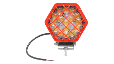 Lampa hexagonala grilaj plastic rosu 16 LED-uri DC 10-60V 48W unghi 30
