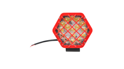Lampa proiector cu grilaj plastic rosu tip spot, 16 leduri, DC 10-80V 48W unghi de radiere 30 grade Breckner Germany