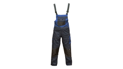 Pantaloni de lucru cu pieptar, salopeta din poliester cu bumbac, albastru navy, M Breckner Germany
