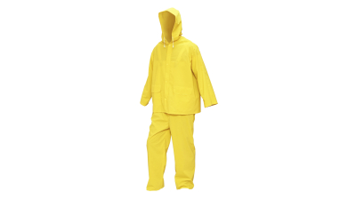 Costum impermeabil cu gluga si salopeta din poliester si PVC, galben, XXL Breckner Germany