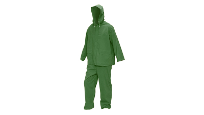 Costum impermeabil cu gluga si salopeta din poliester si PVC, verde, XXL Breckner Germany