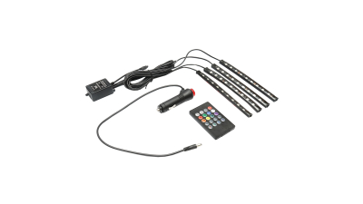 Kit lumini ambientale interior auto RGB LED 12V/6A cu telecomanda