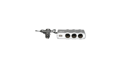 Adaptor triplu bricheta si 1 port usb cu cablu 1m