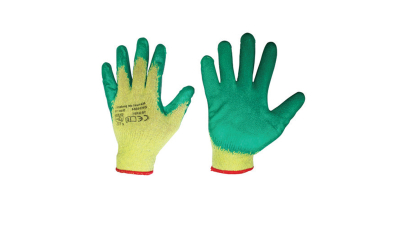 Manusi de protectie bumbac latex galben-verde marimea 10 Breckner Germany