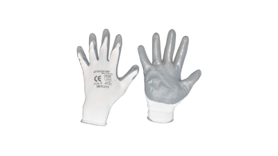 Manusi protectie bumbac alb-gri marimea 9 Breckner Germany