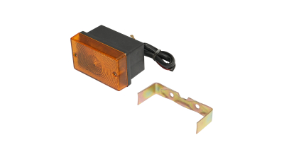 Lampa pozitie sau semnalizare fata galbena cu suport metalic tip brida