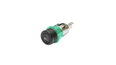 Priza cu bricheta auto, universala, fi 28, 12/24V 10A, cu lumina integrata, verde, Breckner Germany