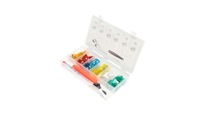 Trusa sigurante electrice auto plate cu creion tensiune 6-24V si cleste scos sigurante 93 piese