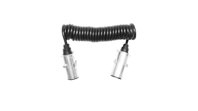 Cablu spiral 2.6m cu 2 stechere tata din metal, 7 pini pentru priza auto remorca Breckner Germany