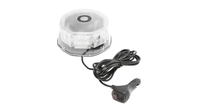 Lampa avertizare rotunda girofar cu 32 SMD-uri lumina galbena, prindere pe magnet, 12/24V Breckner Germany