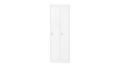 Dulap metalic fiset dublu tip vestiar 1800x600x450mm cu 2 usi securizate, raft si bara, gri Breckner Germany