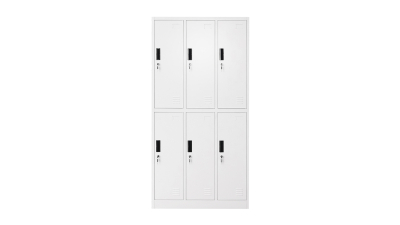 Dulap metalic tip vestiar cusetat 1800x900x450mm 3x2 cu 6 usi securizate, gri Breckner Germany