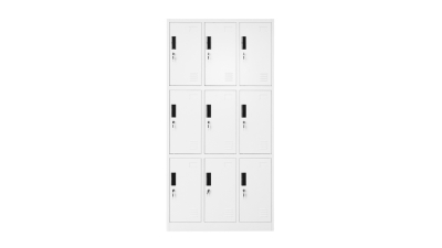 Dulap metalic tip vestiar cusetat 1800x900x450mm 3x3 cu 9 usi securizate, gri Breckner Germany