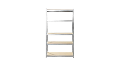 Raft metalic cu 5 polite MDF, 180x100x35cm, 250kg/polita, montaj fara suruburi, galvanizat
