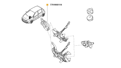 Bloc Comanda Stergator Parbriz Renault Clio 3 2008-, Kangoo 2008-, Modus 09.2004- (Radio Cu Bluetooth) Maneta Stergatoare