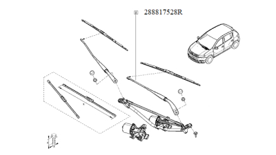 Brat Stergator Parbriz Fata Stanga Sofer Dacia Logan 2 2012- Facelift Renault 288817528r